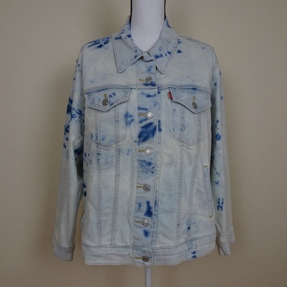 Levi's Bleached Denim Jean Jacket Women's Plus Size 1X